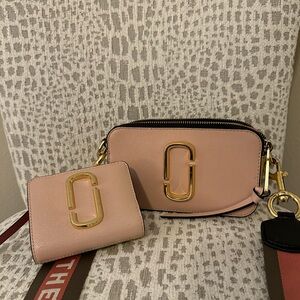 Marc Jacobs Pink Snapshot Bag & Matching Wallet
